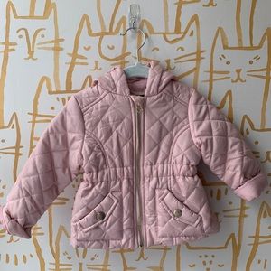 Me Jane Mini Toddler Girls Pink Quilted Jacket Coat Size 12 months